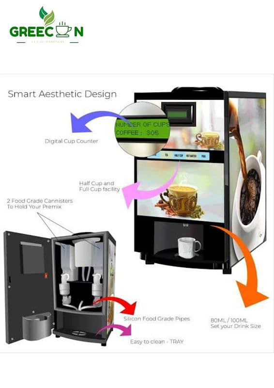 coffee and tea fully automatic vending machine for office use 5