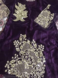 . "Elegant purple short frok with  beautiful cut work – for sale"