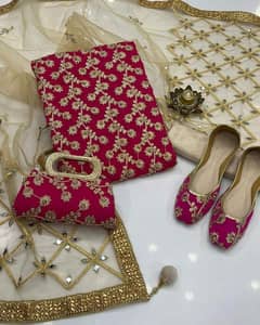  Festive Sale! 5-Piece Women's Unstitched Fancy Embroidered Crinkle