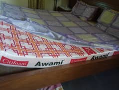 King size bed side table and mattress