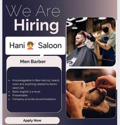 barber shop pay haircut and shave k liye larkon ki zarorat hai