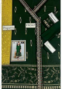 Charming Girl's 3 Pcs Embroidered Lawn Suit with Dupatta