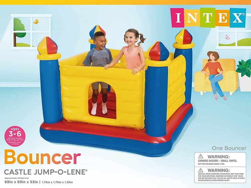 INTEX Jump-O-Lene ™ Castle Bouncer ( 69" X 69" X 53" )  03020062817 0