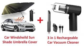 Combo Deal - Windshield Sun Shades + 3 in 1 Vacuum Cleaner