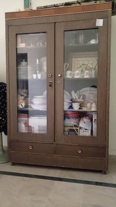 wooden racks for books n also used in many ways, mirror doors n 2draws