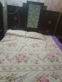 LED Double Bed with Side Table