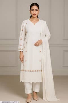 Elegant White Embroidered 3-Piece Suit – Timeless Sophisticated