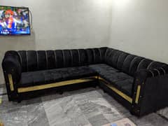 6 seater l shape sofa black colour just 1 month use