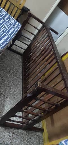 2 Wooden single bed with  mattresses