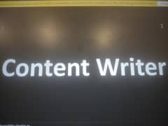 Content Writer, young, energetic, age not more than 22.