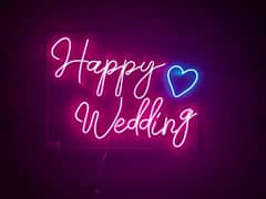 Happy Wedding Neon Light