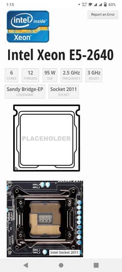 Intel Xeon E5 2640 V1 workstation Processor & 32 GB Ram ECC