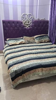 Purple velvet bed
