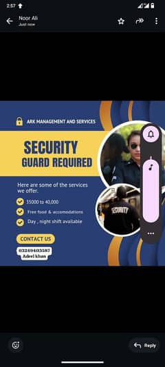 needs urgent security gurad jobs available in lahore