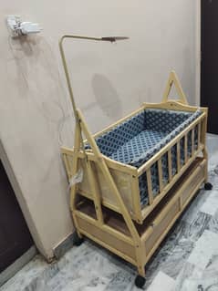 Wooden Babycot plus swing 2 in 1