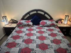 bed with 2 side tables without mattress