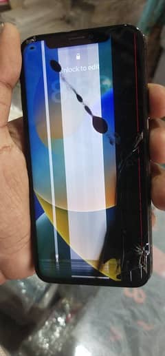 iPhone x non pta 64 gb black panl tuta gya hai