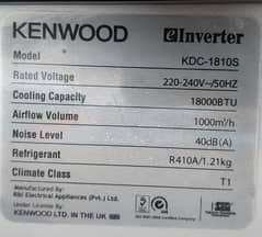 Kenwood used 1.5 Ton inverter Ac for sale