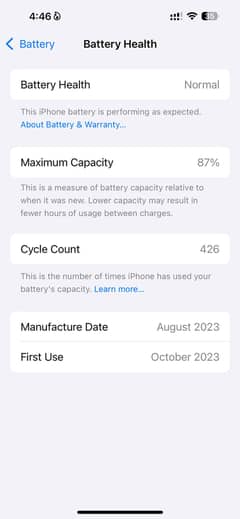 Iphone 15 plus 256gb 87 health physical + esim