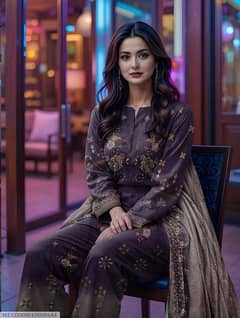 Breeza 3 pcs unstitched suit for women
