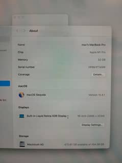 MacBook Pro M1 16" 32/512