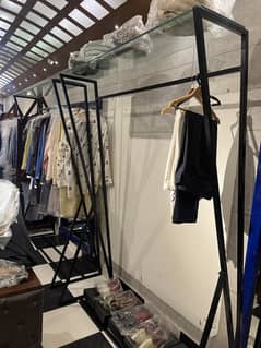 Clothing racks and shelves
