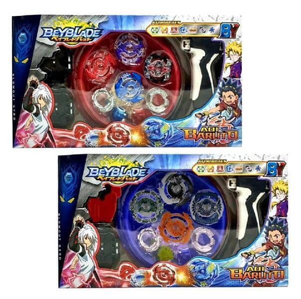 BEYBLADE WITH 4 TOPS AND 2 LAUNCHERS FULLY METALLIC WITH STADIUM 1