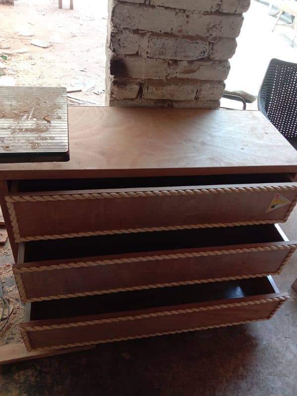 Double Bed set with side daraz and Dressing l Double bed Poshish Bed 10