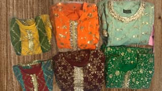 Luxury Eid Peplum Dress for Girls (1–6 Yrs) Chiffon & Silk with Dabka