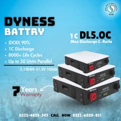 Dyness lithium ion batteries | Dl 5.0c |  100Ampere 8000 Life Cycles