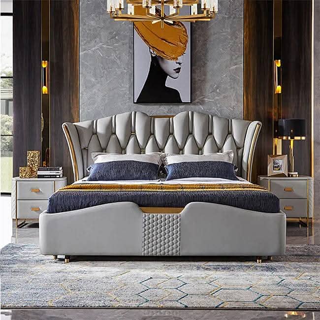 Bed / bed set / king size bed / double bed / poshish bed /side tables 0