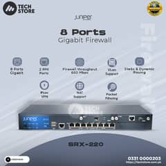 Juniper SRX220 Services Gateway 8-Port Gigabit Firewall (Renewed)