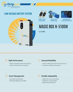GripSun lithium ion battery 5.12kwh Magic box N-5100w