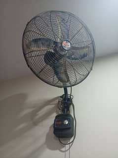 Royal 24 Inch Bracket Wall Fan - Copper winding - black colour