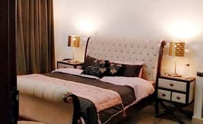 double bed with side tables