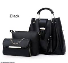 Stylish women's leather hand Bag set - 3pcs in multiple colors