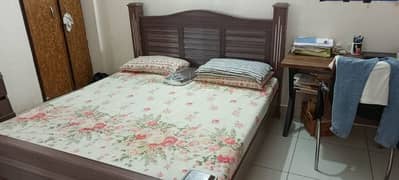 Double Bed without mattress with Dressing Table – Used for 2 Years