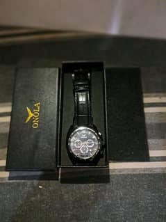onola watch full black with leather strap beautiful