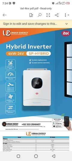 I-tel hybrid inverter ip54 4kw and 6kw available whole sale price
