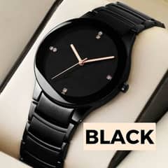 Men's Quartz Chain Strap Watch Water-Resistant With Fold Clasp