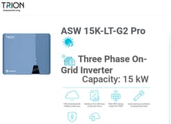 Trion 15KW On-Grid Inverter - Model ASW 15K-LT-G2 Pro -5years warranty
