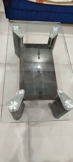 Modern Glass Center Table with Metal Legs - Stylish & Durable