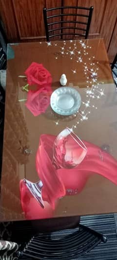 Printed Glass Dining Table for Sale.