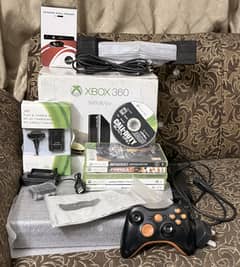 Xbox 360e slim with controller, kinect, 6cds and all accessories