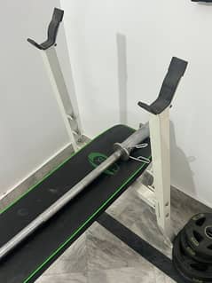 bench press , rod , plates