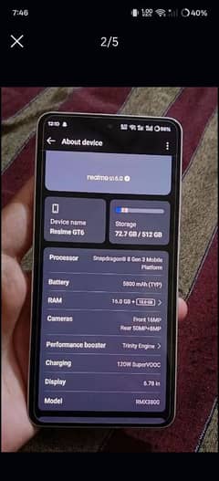 Realme gt6 Chinese. Non PTA. 16/512