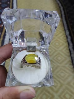 Yellow sapphire original silver ring