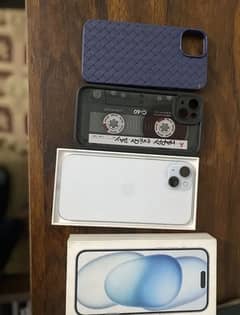iPhone 15 plus ice blue like new with box jv