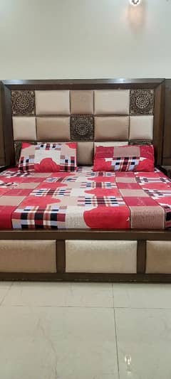 King size bed with side table and dressing Table for Sale