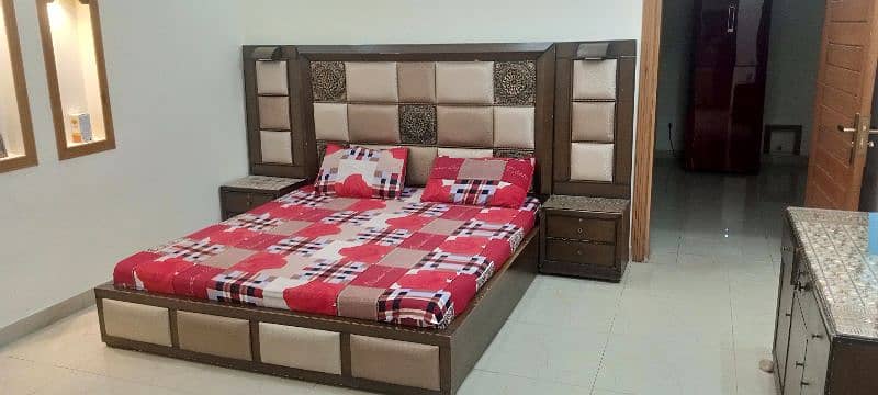 king size bed included Mattress with side table and dressing Table 1